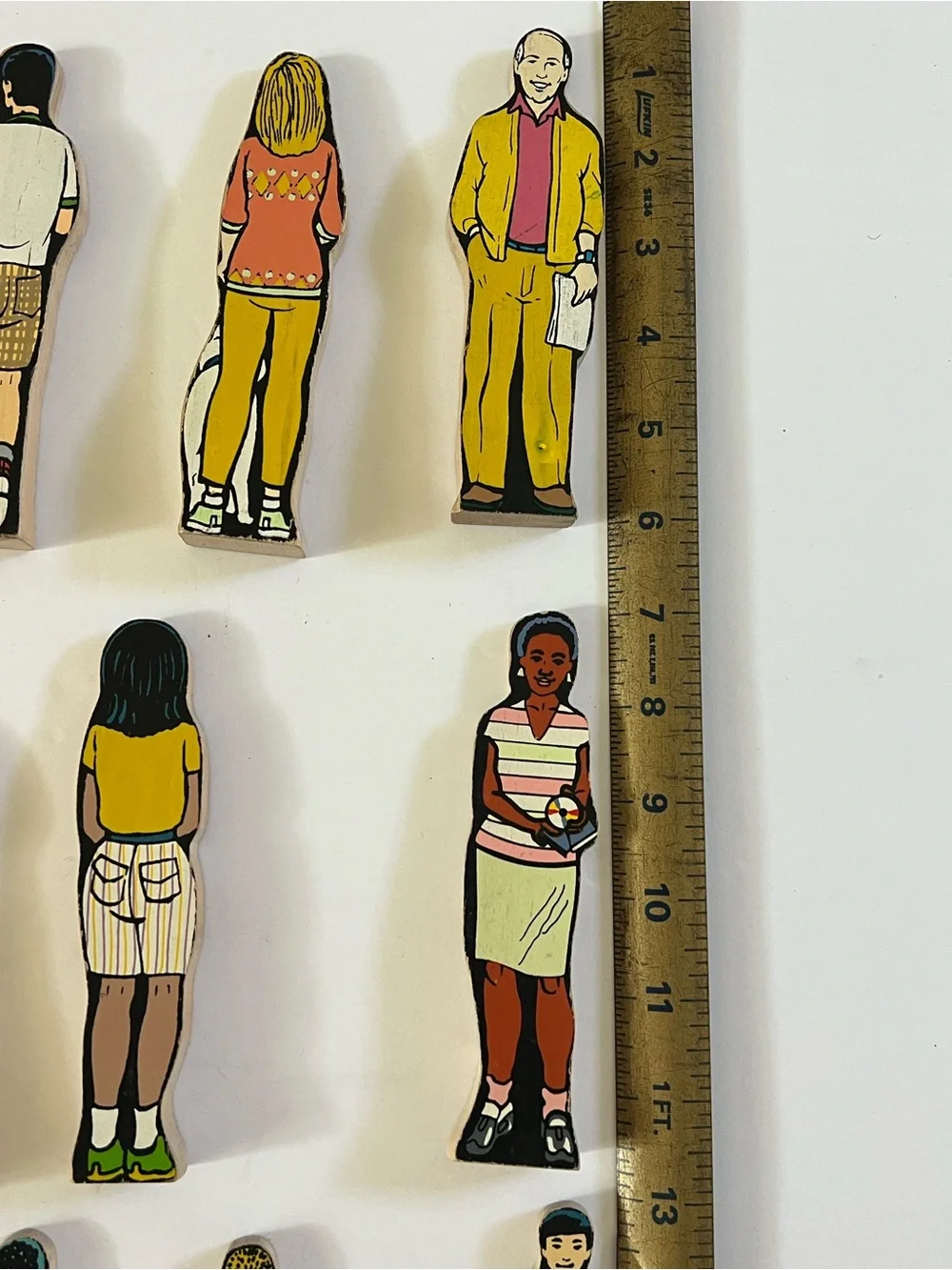 Vintage Wooden People Puzzle Figure Lot of 20 Educational Toy